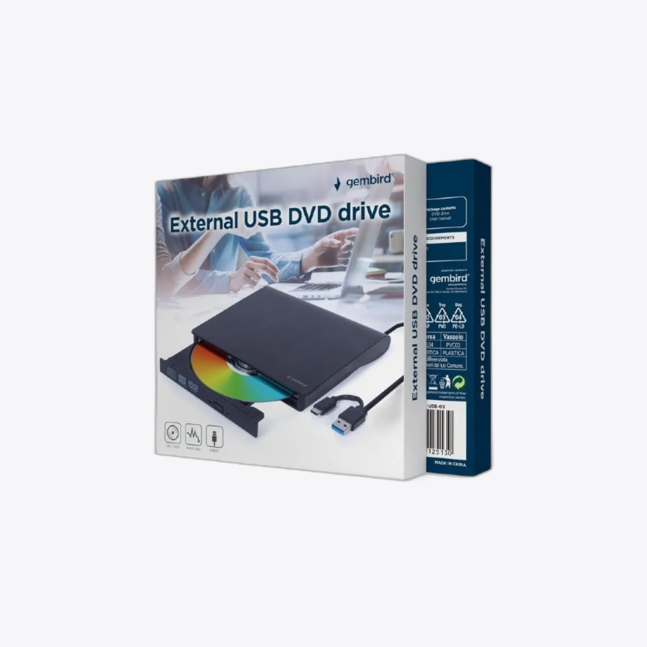 Gembird DVD-USB-031 Slim DVD-Writer Black BOX, 2. kép