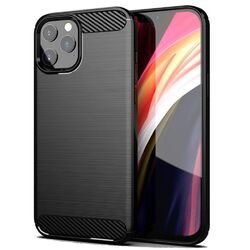 iPhone 11 Pro Max fekete carbon szilikon tok 