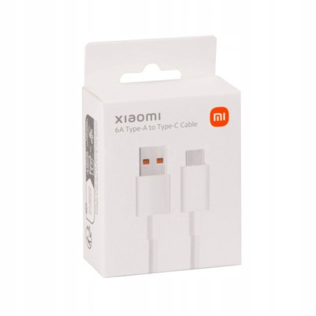 Xiaomi fehér gyári USB - Type-C gyorstöltő adatkábel 1m 6A