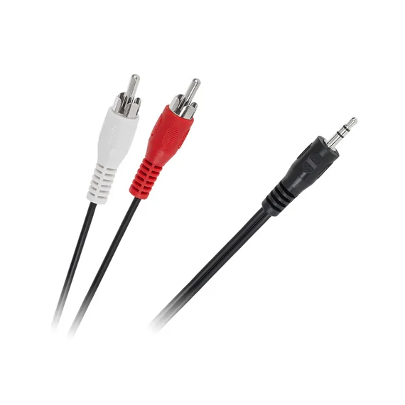 KPO2747-1,5 Jack - RCA kábel, 3,5mm sztereó jack dugó - 2RCA dugó, 1,5m