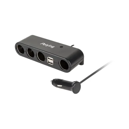 PY-CHR0011 Szivargyújtó elosztó, 4aljzat + USB x2