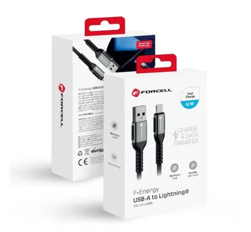 USB A - Lightning kábel Forcell 2,4A 12W 1m