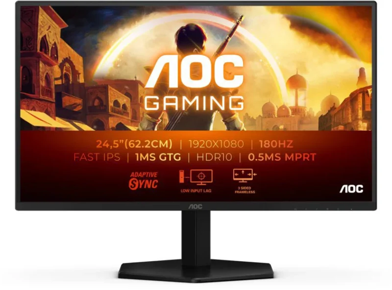 WC118a12c21 AOC Gaming 180Hz IPS monitor 24,5" 25G42E, 1920x1080, 16:9, 300cd / m2, 1ms, HDMI / DisplayPort AOC