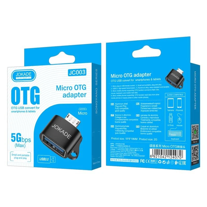 adaptor-jokade-jc003-converter-micro-usb-otg-black-038490 JOKADE JC003 SONGYANG MICRO USB / USB FEMALE OTG ADAPTER FEKETE