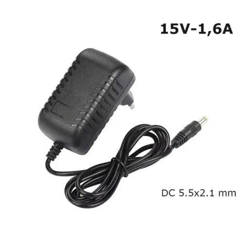 Stabilizált kapcsolóüzemű tápegység 15V 1,6A 5,5x2,1mm